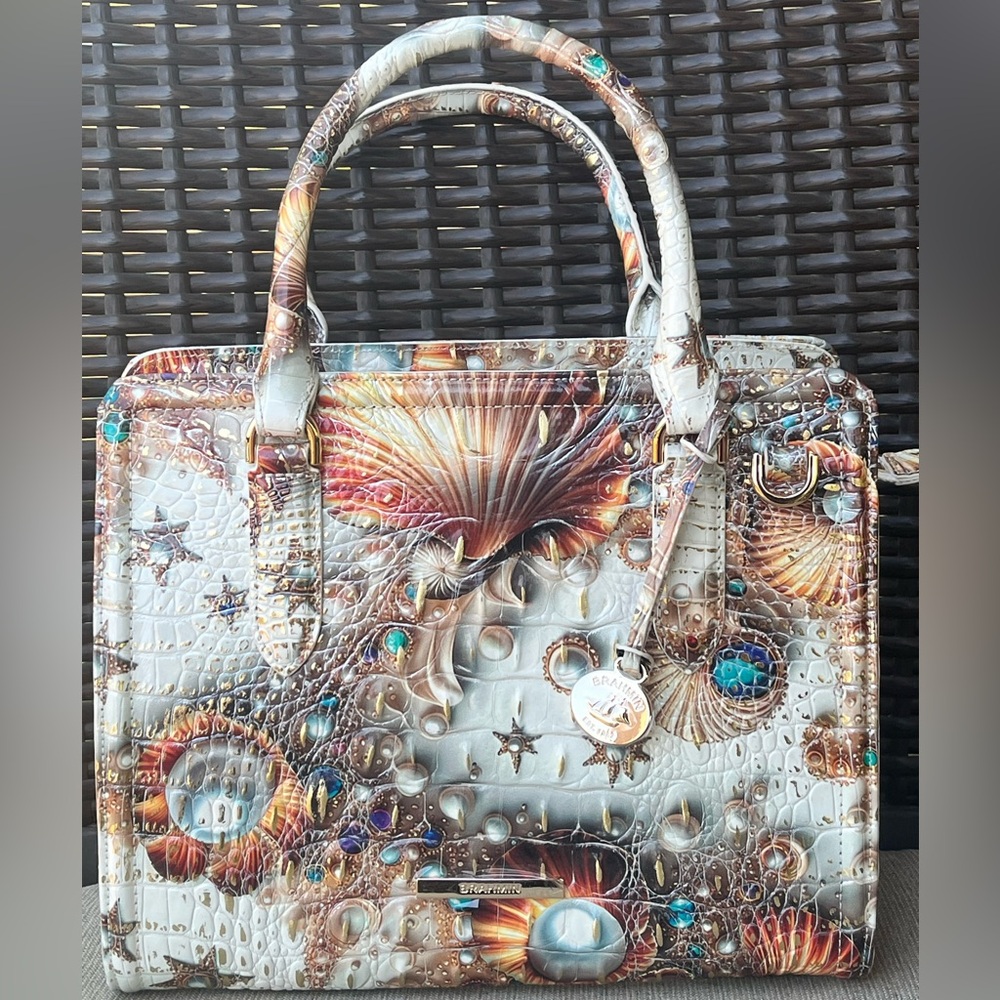 NWT Brahmin HTF CAMI in SEA JEWEL Satchel